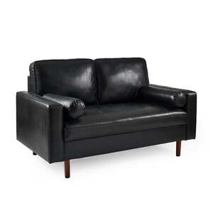 HEN501 2 Seater Sofa Black Faux Leather