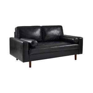 HEN502 3 Seater Sofa Black Faux Leather