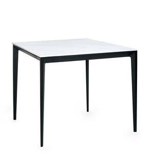 MIA107 Square Stone Top Dining Table - White Marble