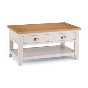 RIC203 Coffee Table With 2 Drawers - Grey/Pale Oak