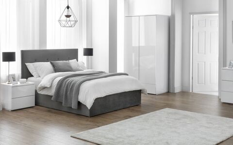 High Headboard Lift-Up Storage Bed