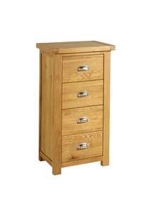 WOB4NCHOAK 4 Drawer Narrow Chest Oak