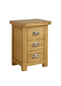 WOBS3BSOAK Small 3 Drawer Bedside Oak