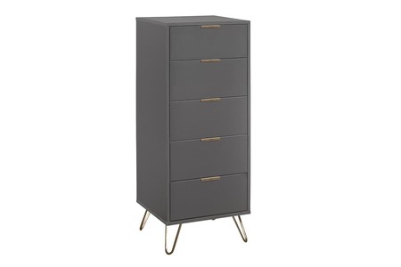 ARL5NCCHA 5 Drawer Narrow Charcoal