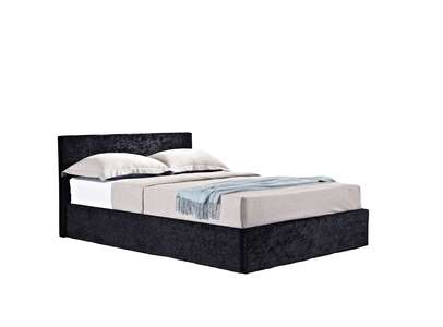 BEOT4BCVV2 Small Double Ottoman Bed Black Crushed Velvet