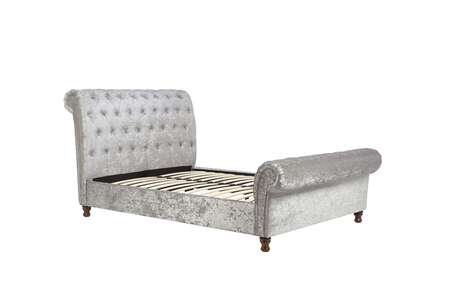 CASB5STE King Bed Steel Crushed Velvet