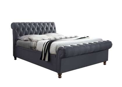 CASSO6CHA Super King Side Ottoman Bed Charcoal