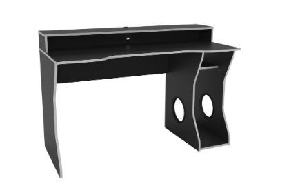 ENZGCDBSI Gaming Computer Desk Black & Silver