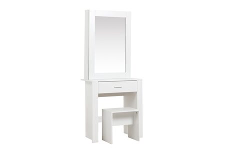 EVY1DTSMWHT 1 Drawer Sliding Mirror Dressing Table White
