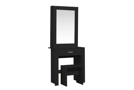 EVY1DTSMBLK 1 Drawer Sliding Mirror Dressing Table Black