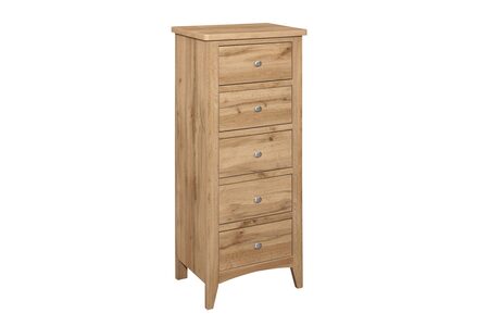 HAMP5TCHOAK 5 Drawer Tall Chest Oak