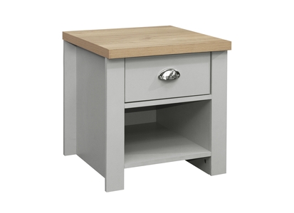 HIG1LTGOK 1 Drawer Lamp Table Grey & Oak