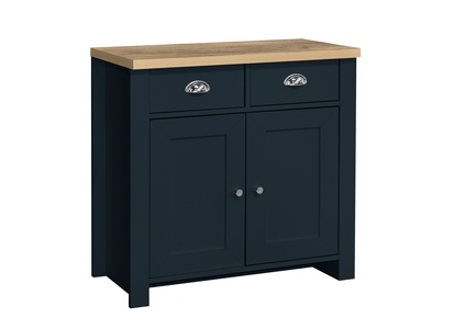 HIG22SBNOK 2 Door 2 Drawer Sideboard Navy Blue & Oak