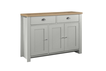 HIG23SBGOK 3 Door 2 Drawer Sideboard Grey & Oak