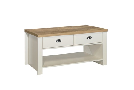 HIG2CTCRO 2 Drawer Coffee Table Cream & Oak