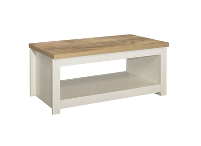 HIGCTCRO Coffee Table Cream & Oak