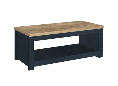 HIGCTNOK Coffee Table Navy Blue & Oak