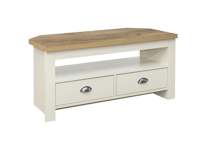 HIGCTVCRO Corner TV Unit Cream & Oak