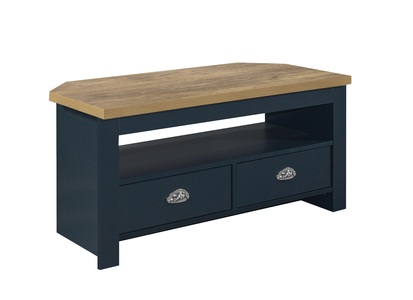HIGCTVNOK Corner TV Unit Navy Blue & Oak