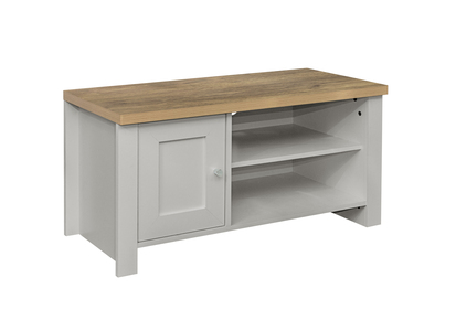 HIGSTVGOK Small TV Unit Grey & Oak