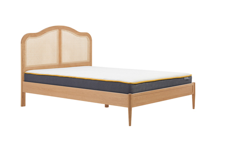 LEORB5OAK King Rattan Bed Oak