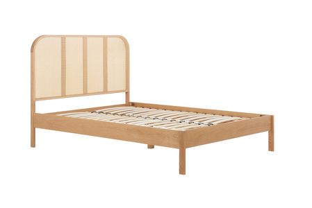 MARRB5OAK King Rattan Bed Oak