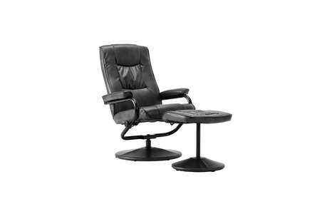 MEMSCBLK Swivel Chair & Footstool Black