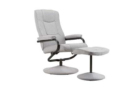 MEMSCGRY Swivel Chair & Footstool Grey