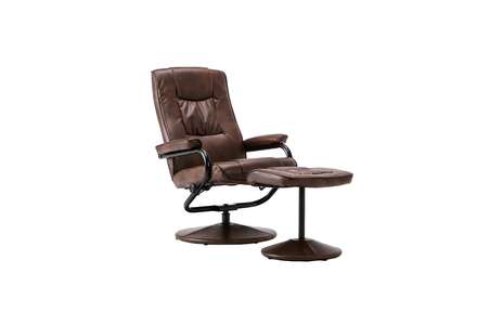 MEMSCTAN Swivel Chair & Footstool Tan