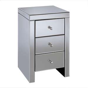 SEV3BSMIR 3 Drawer Bedside White