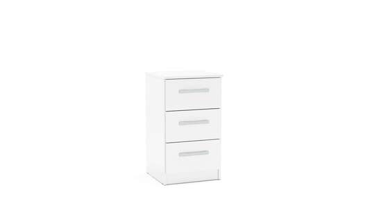 LYNBSWHT 3 Drawer Bedside White