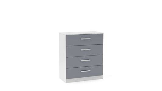 LYNCH4WTG 4 Drawer Chest White & Grey