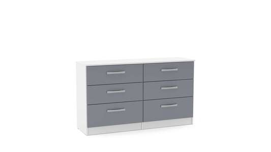 LYNCH6WTG 6 Drawer Chest White & Grey