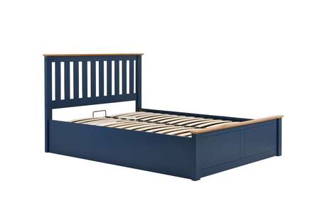 PHOTB5NAVV4 King Ottoman Bed Navy Blue