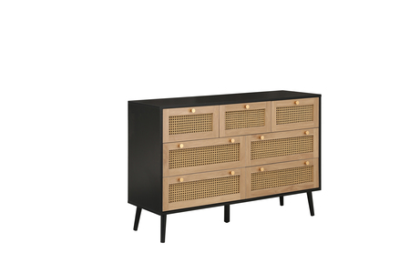 CRORCH7BLK 7 Drawer Rattan Chest
