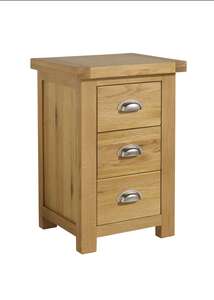 WOBL3BSOAK Large 3 Drawer Bedside Oak