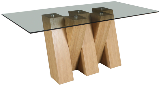 NEV147S Large Fixed Dining Table - With Smoked Glass