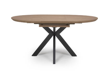 MAN-161-LW Ext Round Table 1200-1600mm Light Walnut