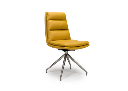 NOB-111S-OC Swivel Chair Brushed Steel Ochre(sold in 2's)