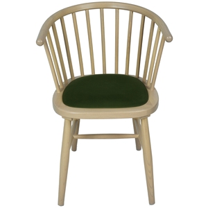 BER108G Upholstered Dining Carver Chair - Green Pad