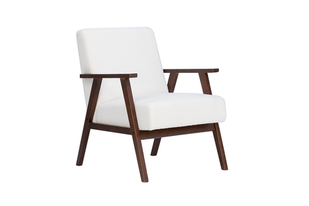 ELLACWHTW- Ellwood Chair Walnut and Boucle Fabric