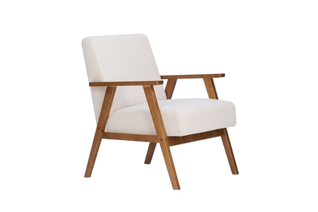 ELLACCRO-Ellwood Chair Oak and Linen Fabric