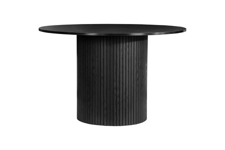 AXERDITBLK Round Fluted Dining Table Black