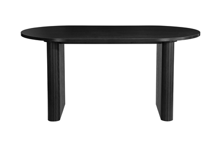 AXEDINBLK Oval Fluted Dining Table Black