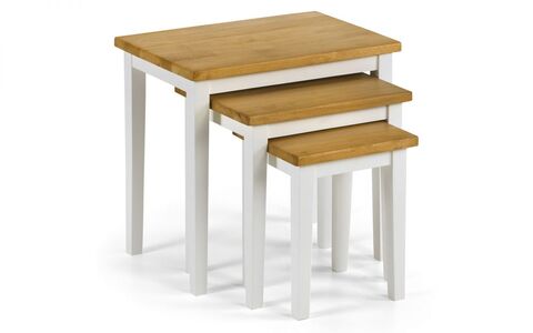 CLE002 Nest Of Tables - White / Natural Oak