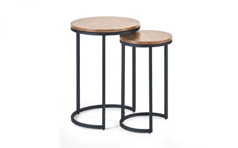 TRI220 Round Nesting Side Tables Sonoma Oak