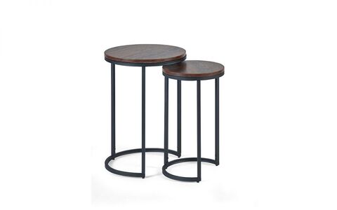 TRI520 Round Nesting Side Tables Walnut