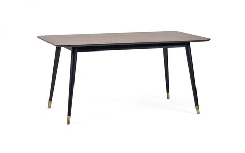 FIN001 Rectangular Dining Table - Walnut & Black
