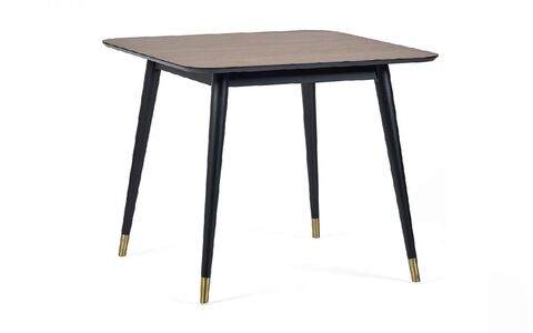 FIN002 Square Dining Table - Walnut & Black