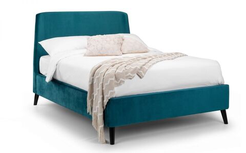 Curved Velvet Bed - Teal